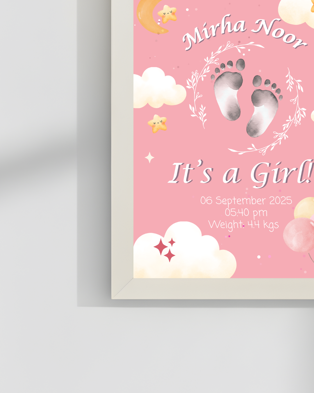 Welcome to world baby Hand and Foot print frames | Size 8x12 inches
