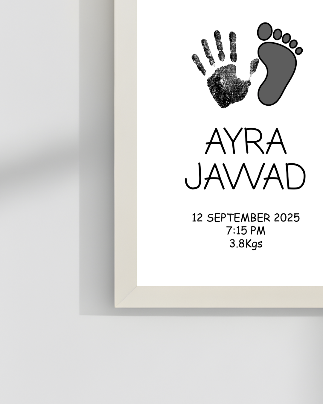 Welcome to world baby footprint frames | Size 8x12 inches