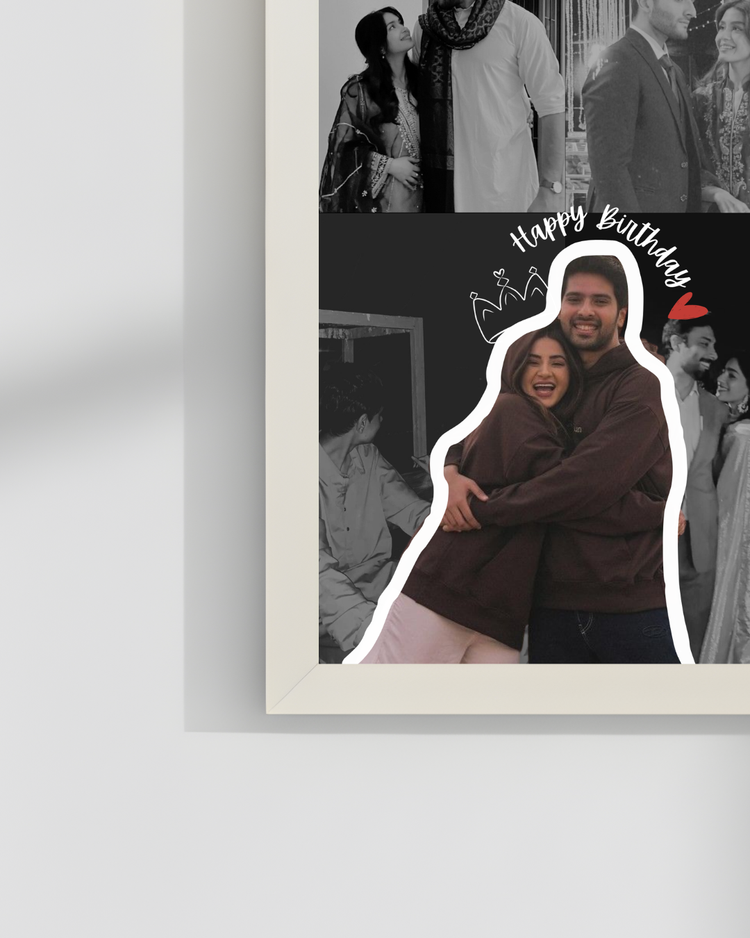 Customize Elegant Birthday and Anniversary couple frame | White and Black frame| Size 8x12inches