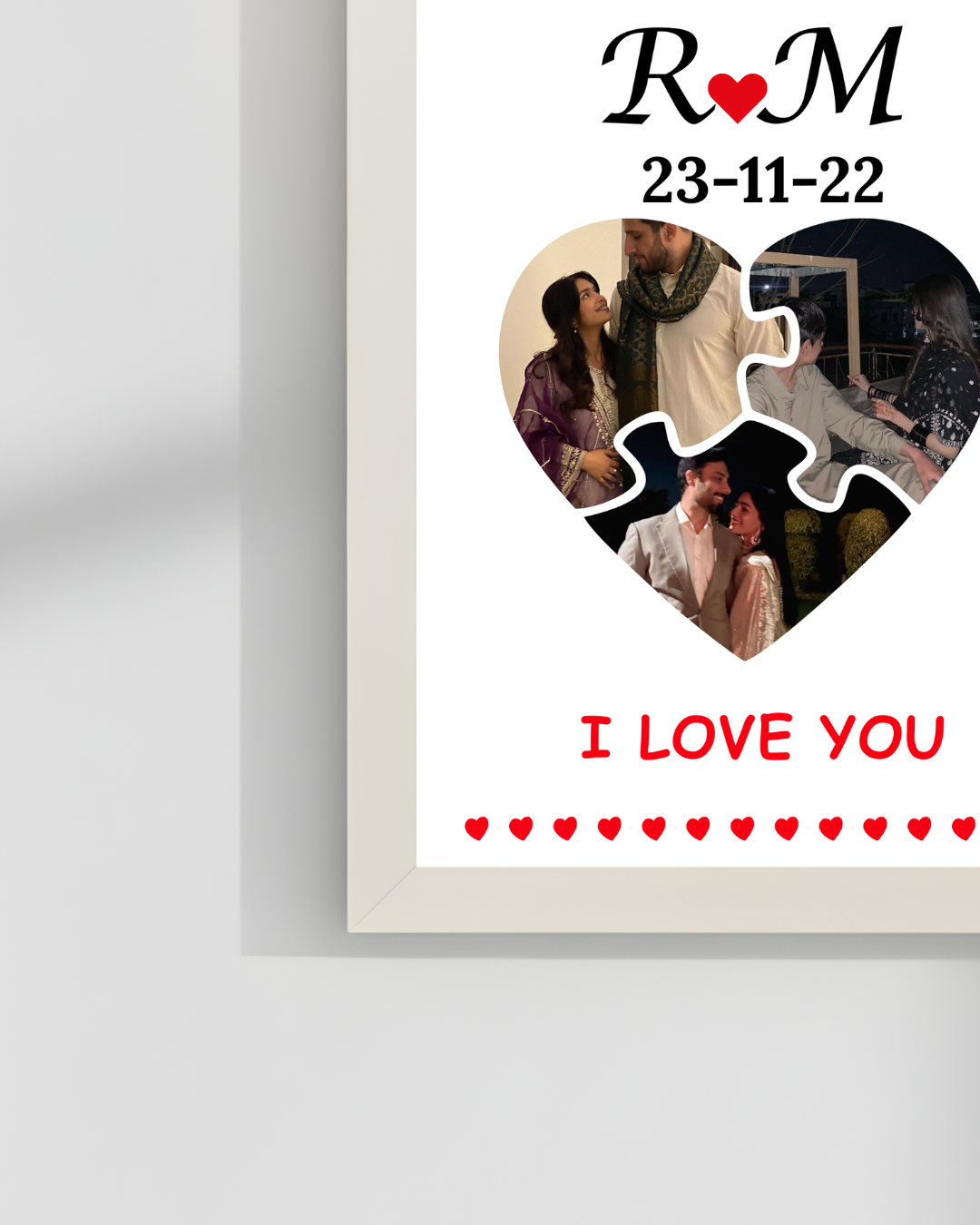 Love Valentine's day Wooden Cutomize Frame|Black and White Colors|Size 8x12iches