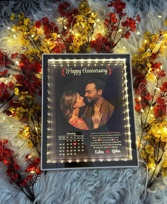 2 in 1 3D customized Magic Mirror Frame | Mirror light Photo frame | Anniversary Gift