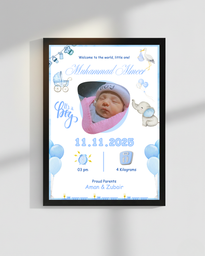 Welcome to world Customize Baby Picture frames | Size 8x12 inches