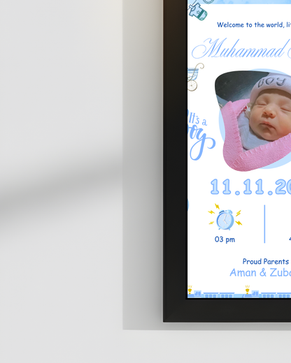 Welcome to world Customize Baby Picture frames | Size 8x12 inches