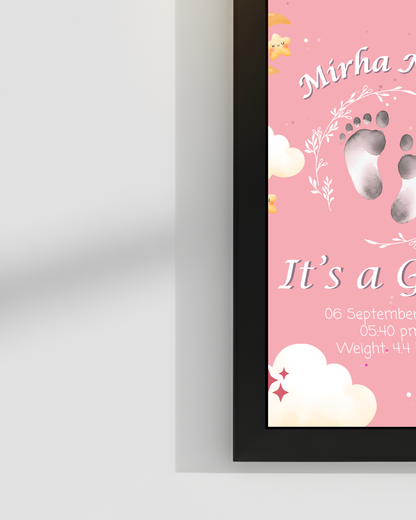 Welcome to world baby Hand and Foot print frames | Size 8x12 inches