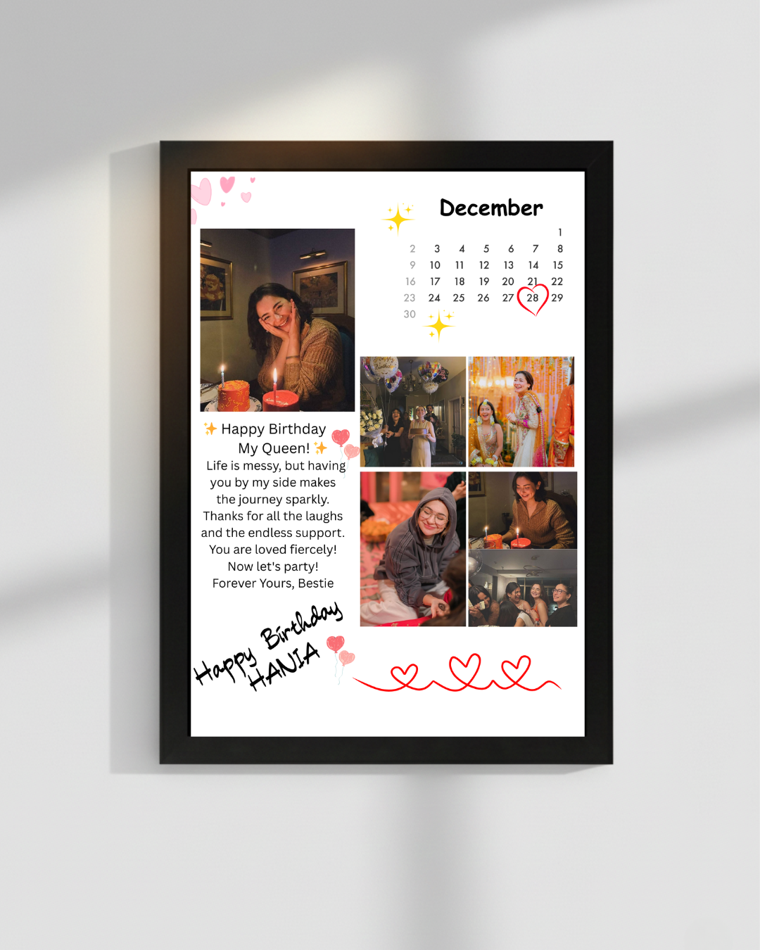 Customize Best Friend Birthday frame | Black frame