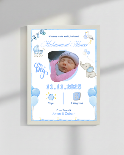 Welcome to world Customize Baby Picture frames | Size 8x12 inches
