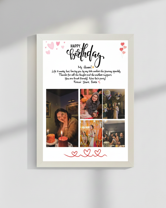 Customize Best Friend Birthday frame | White frame