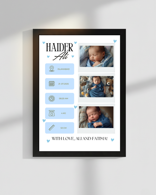 Welcome to world Customize Baby Picture frames | Size 8x12 inches
