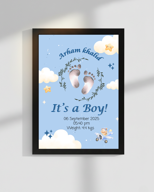Welcome to world baby Hand and Foot print frames | Size 8x12 inches