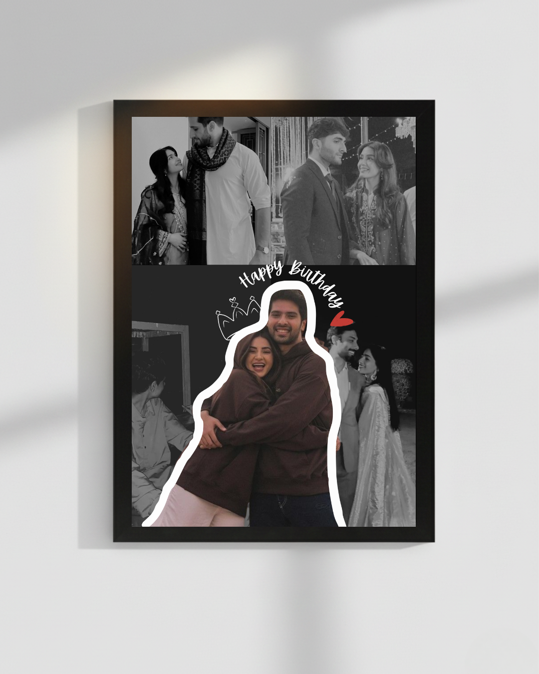 Customize Elegant Birthday and Anniversary couple frame | White and Black frame| Size 8x12inches