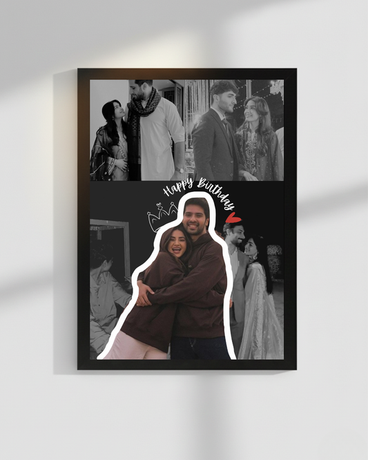 Customize Elegant Birthday and Anniversary couple frame | White and Black frame| Size 8x12inches