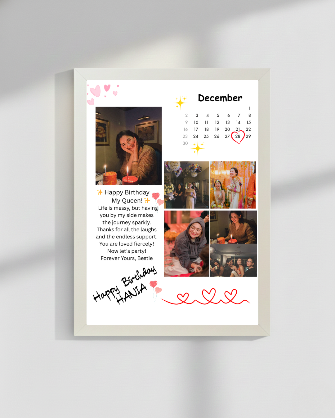 Customize Best Friend Birthday frame | White frame