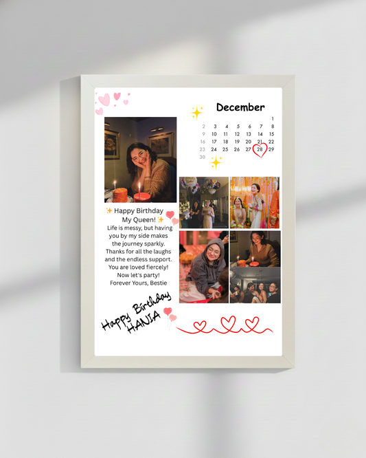 Customize Best Friend Birthday frame | White frame