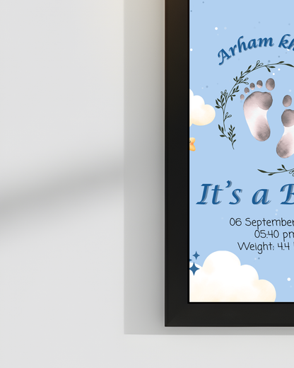 Welcome to world baby Hand and Foot print frames | Size 8x12 inches