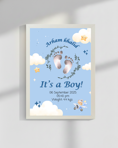 Welcome to world baby Hand and Foot print frames | Size 8x12 inches