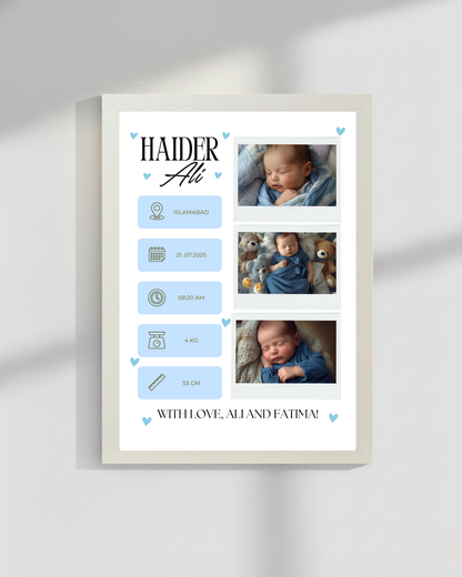 Welcome to world Customize Baby Picture frames | Size 8x12 inches