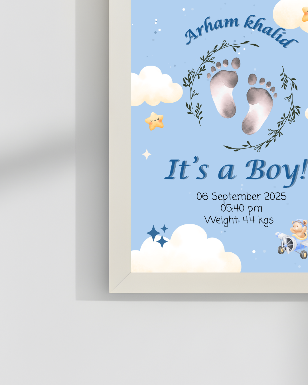 Welcome to world baby Hand and Foot print frames | Size 8x12 inches