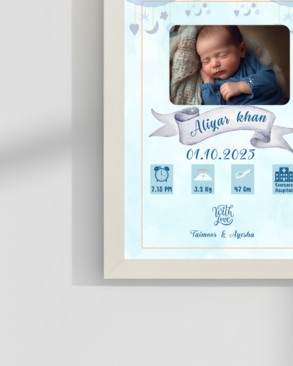 Welcome to world Customize Baby Picture frames | Size 8x12 inches