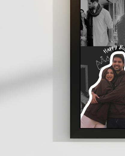 Customize Elegant Birthday and Anniversary couple frame | White and Black frame| Size 8x12inches