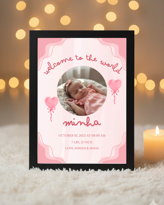 Customize New born baby name and picture frame| New born gift