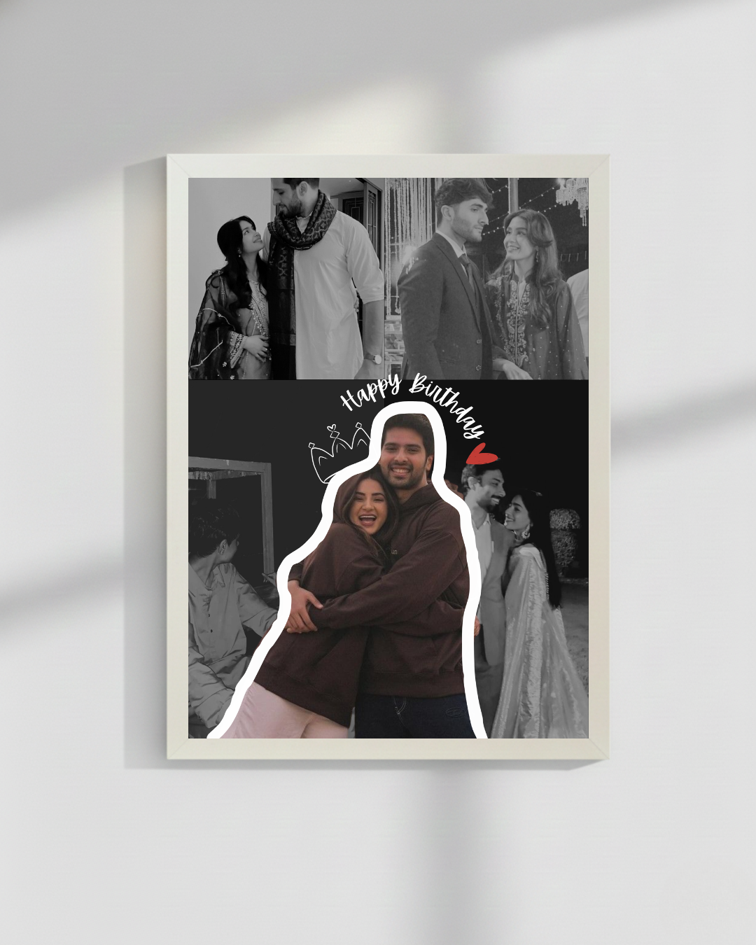 Customize Elegant Birthday and Anniversary couple frame | White and Black frame| Size 8x12inches