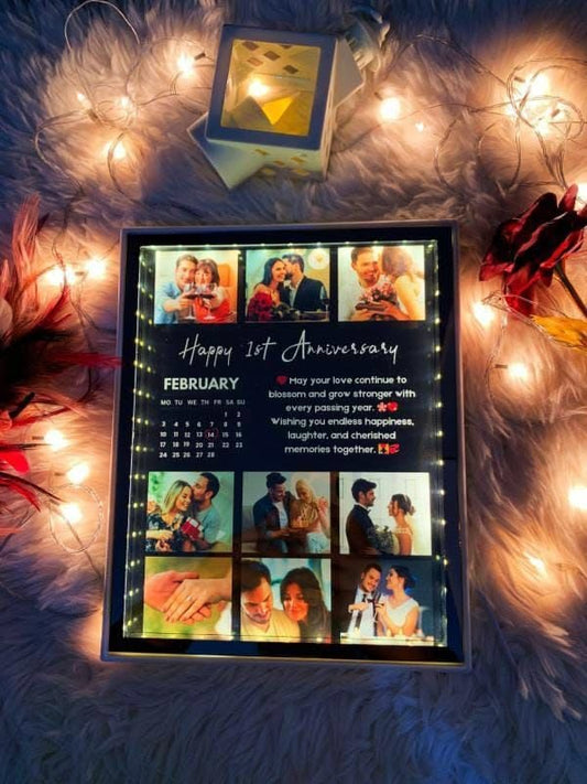 2 in 1 3D customized Magic Mirror Frame | Mirror light Photo frame | Anniversary Gift for special one