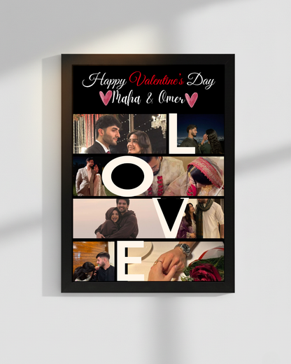 Love Valentine's day Wooden Cutomize Frame|Black and White Colors|Size 8x12iches