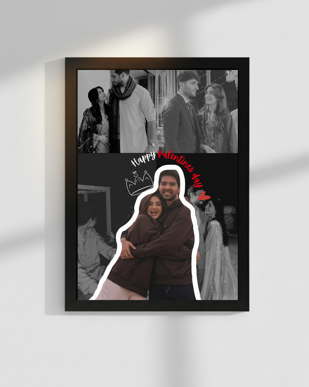 Love Valentine's day Wooden Cutomize Frame|Black and White Colors|Size 8x12iches