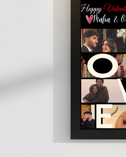 Love Valentine's day Wooden Cutomize Frame|Black and White Colors|Size 8x12iches