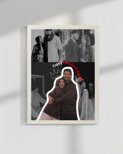 Love Valentine's day Wooden Cutomize Frame|Black and White Colors|Size 8x12iches
