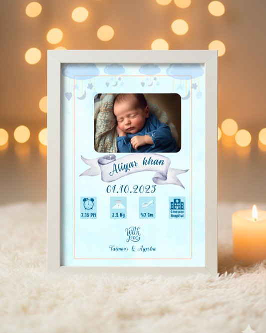 Customize New born baby name and picture frame| New born gift