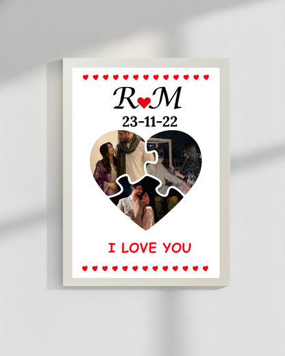 Love Valentine's day Wooden Cutomize Frame|Black and White Colors|Size 8x12iches