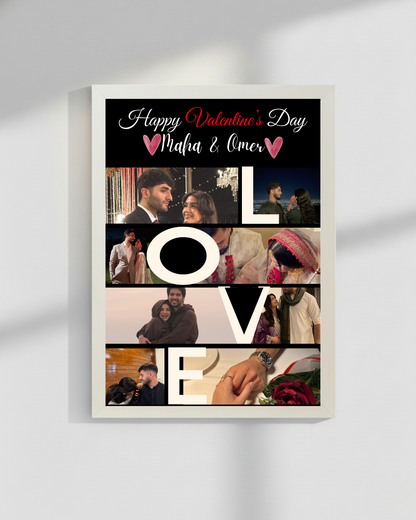 Love Valentine's day Wooden Cutomize Frame|Black and White Colors|Size 8x12iches