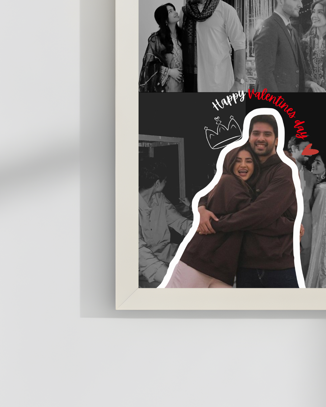 Love Valentine's day Wooden Cutomize Frame|Black and White Colors|Size 8x12iches