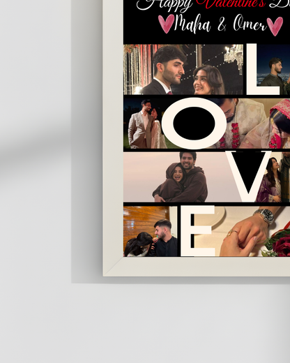 Love Valentine's day Wooden Cutomize Frame|Black and White Colors|Size 8x12iches